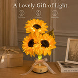 Sunflower Night Light, Rechargeable Dimmable Flower Lamp