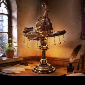 Wizard Hat Table Lamp, Fantasy LED Ambient Light, Magical Desk Lamp for Bedroom, Gaming Room & Reading Corner Decor, DIY Building Block Table Lamp