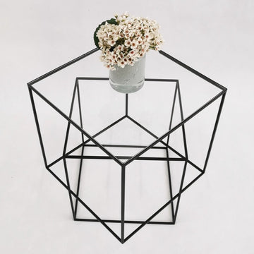 Glass double layer 3D floating side table