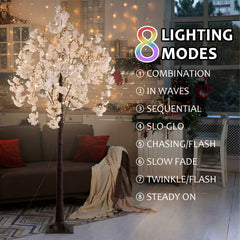 5.9ft Lighted Cherry Blossom Tree with LED Fairy Lights