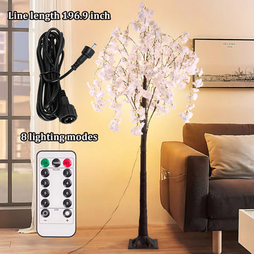 5.9ft Lighted Cherry Blossom Tree with LED Fairy Lights