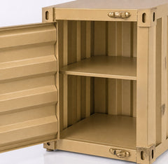 Industrial Metal Storage Cabinet, Side Table – Gold