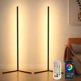 2-Pack RGBCW Corner Floor Lamps