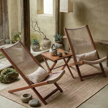 Outdoor Rattan Folding Swing Lounger with Cushion