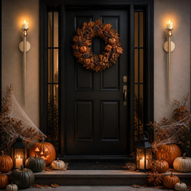 31.5inch Candle Wall Sconce, Halloween Wall Decor, with Battery Operated Candles, Set of 2