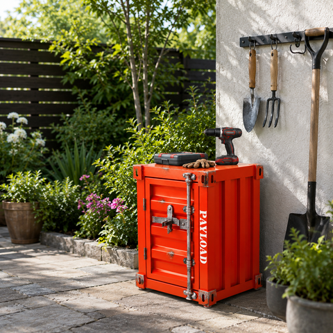 19.7 inch Industrial-style Container Storage, Side Table, End