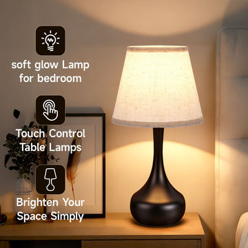 wooden table lamp with lampshade