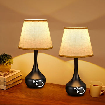 wooden table lamp with lampshade