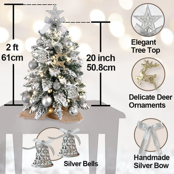 22" Mini Christmas Tree with Light Tabletop Decoration