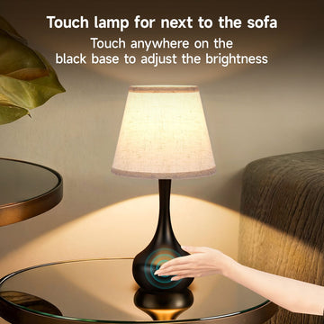 wooden table lamp with lampshade