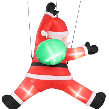 4.9 FT Lighted Christmas Inflatable Santa Claus With Gift Bag For Holiday Party Front Yard Lawn Garden Decor