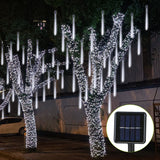 8 Pcs Solar Powered Meteor Shower String Lights 9.84FT Falling Raindrop Tube