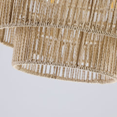 Bohemian style 23.6 Inch Rattan Woven Pendant Light