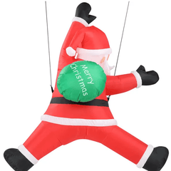 4.9 FT Lighted Christmas Inflatable Santa Claus With Gift Bag For Holiday Party Front Yard Lawn Garden Decor