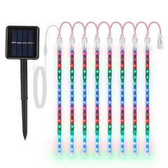 8 Pcs Solar Powered Meteor Shower String Lights 9.84FT Falling Raindrop Tube