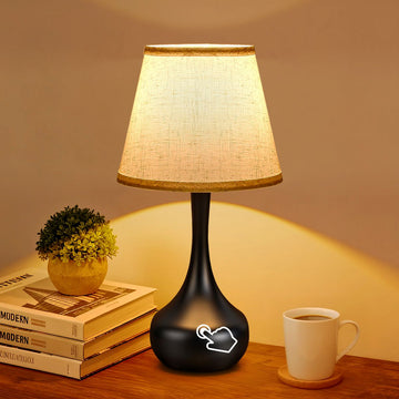 wooden table lamp with lampshade