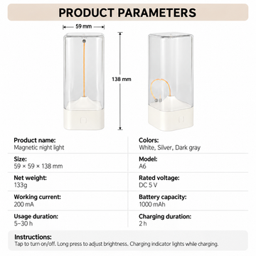 Light Magnetic Filament Wireless Table Lamp
