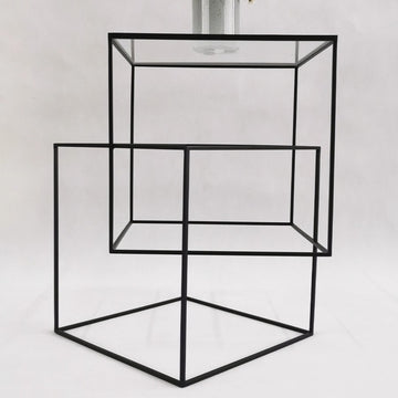 Glass double layer 3D floating side table