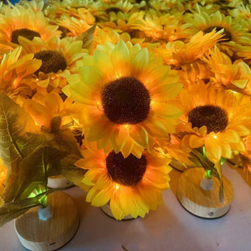 Sunflower Night Light, Rechargeable Dimmable Flower Lamp