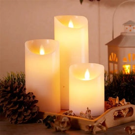 3-Packs Flameless Candles  LED Flickering Candles w/ Remote Control Timer