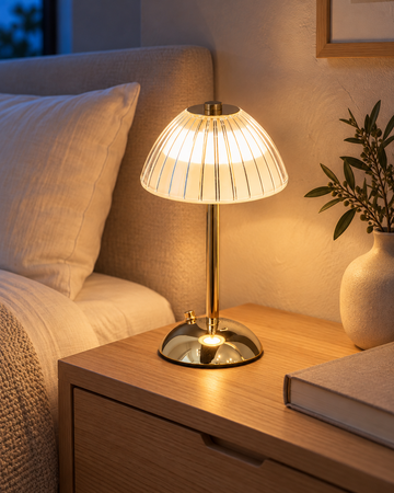 Cordless Gold Table Lamp – USB Rechargeable, Stepless Dimming