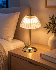 Cordless Gold Table Lamp – USB Rechargeable, Stepless Dimming