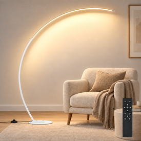 67" Arc LED Floor Lamp, 3000K-6000K Color Temperature - white