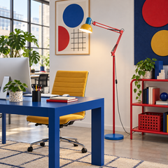 Adjustable Memphis-Style Floor Lamp with Bold Colour Design