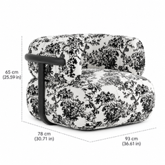 Modern Botanical Print Upholstered Accent Chair