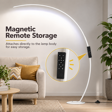 67" Arc LED Floor Lamp, 3000K-6000K Color Temperature - white