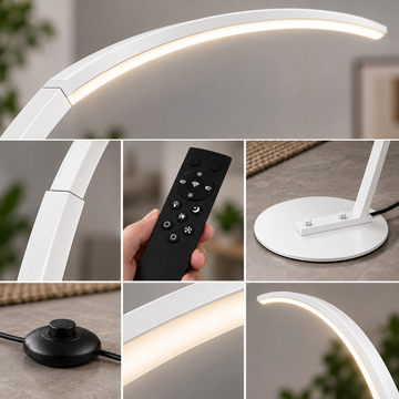 67" Arc LED Floor Lamp, 3000K-6000K Color Temperature - white