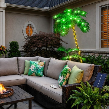 7FT Artificial Lighted  Palm Trees for Outdoors & Patio Decor