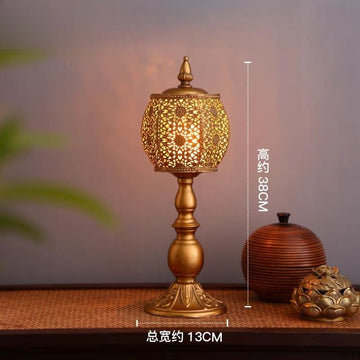 Vintage Moroccan Gold Lattice Candle Holder