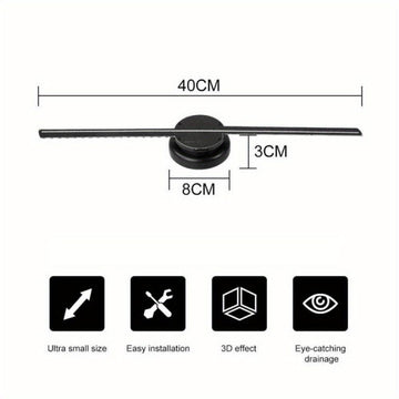 3D Hologram Fan Projector, 224 LED Naked-Eye HD 3D Holographic Display