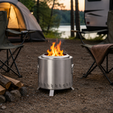 21” Stainless Steel Smokeless Fire Pit for Patio Camping with Carry Bag