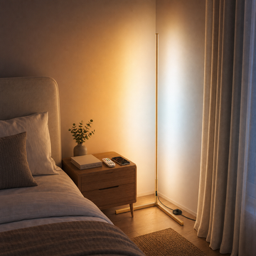 55 Inch RGBCW Gold Corner Floor Lamp