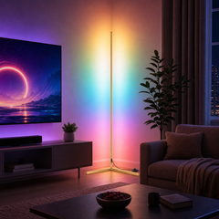 55 Inch RGBCW Gold Corner Floor Lamp