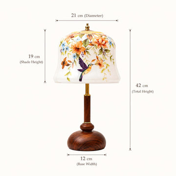 Floral Hummingbird Table Lamp, Vintage Bedside Lamp, 3 Light Modes