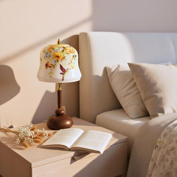 Floral Hummingbird Table Lamp, Vintage Bedside Lamp, 3 Light Modes