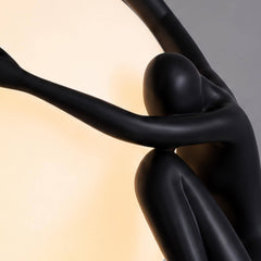Modern Sculptural Table Lamp, Human Figure Globe Light