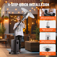 Propane Patio Heater 50000BTU Tall Hammered 