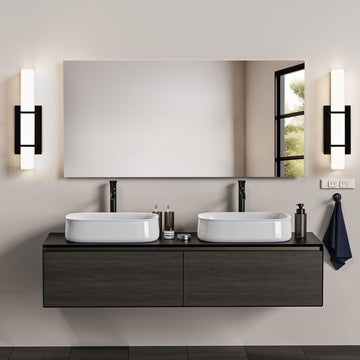 Set of 2 Modern 17.6 Inch Wall Sconces, 3 Color Temperatures for Indoor & Outdoors