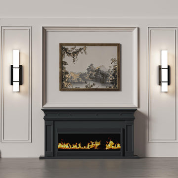 Set of 2 Modern 17.6 Inch Wall Sconces, 3 Color Temperatures for Indoor & Outdoors