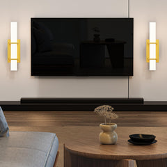 Set of 2 Modern 17.6 Inch Wall Sconces, 3 Color Temperatures for Indoor & Outdoors - Gold