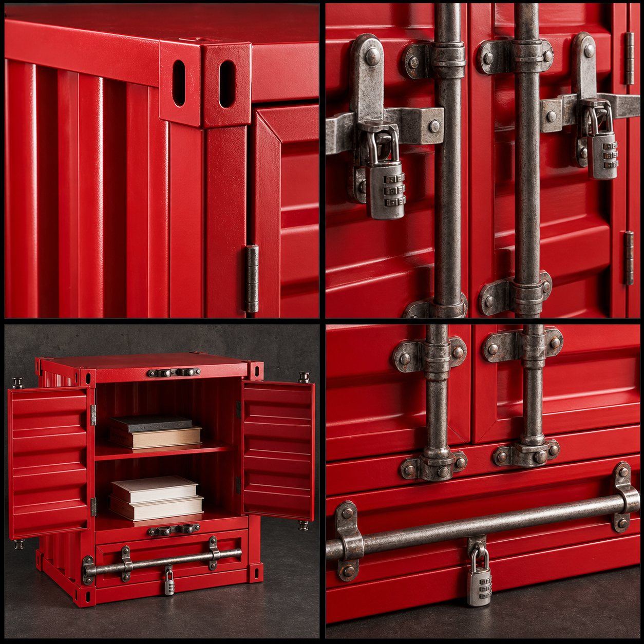 Metal Container Table Industrial-style Container Storage, Side Table, End Table | EP ...