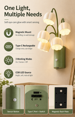 Smart Sensor Tulip Wall Light, Rechargeable, Megnetic Install