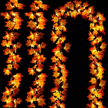 Simulation Maple Leaf Light String Thanksgiving Halloween Room Decoration