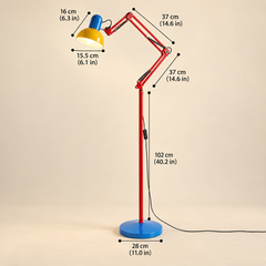 Adjustable Memphis-Style Floor Lamp with Bold Colour Design