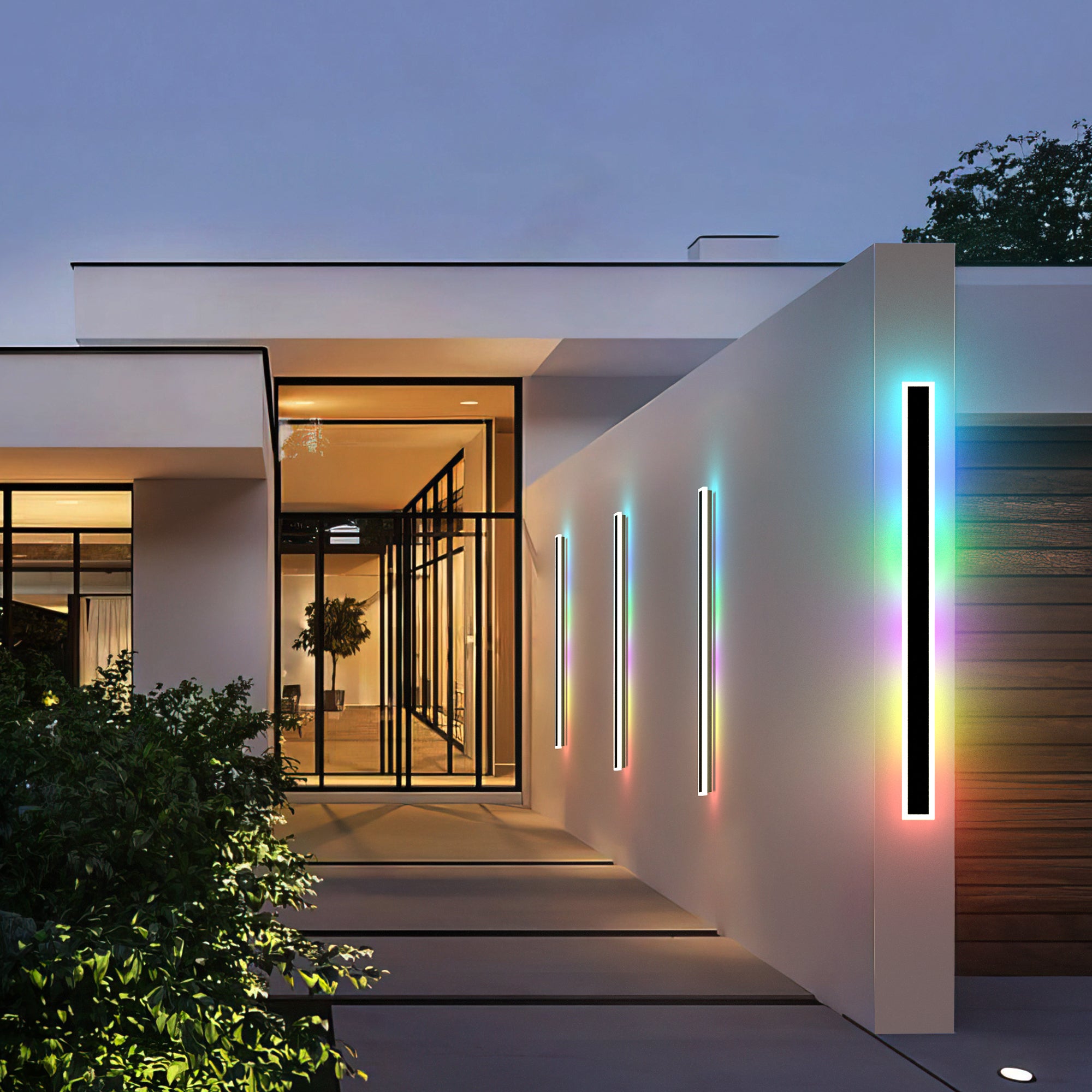 Led Frame Long 2-Pack RGB Frame Wall Light for Indoor & Outdoor, IP65 Waterproof Long ...