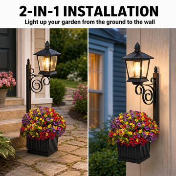 Outdoor Solar Lamp Post Light With Planter